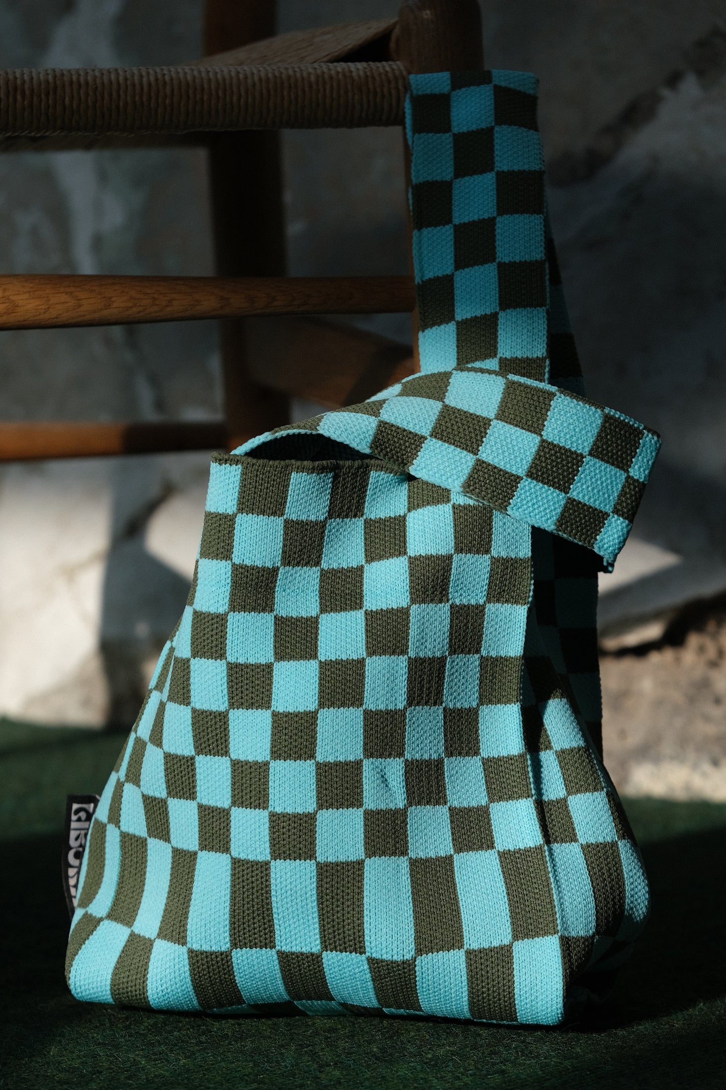 Liburan XS Checkered Tote Bag – Blue/Green