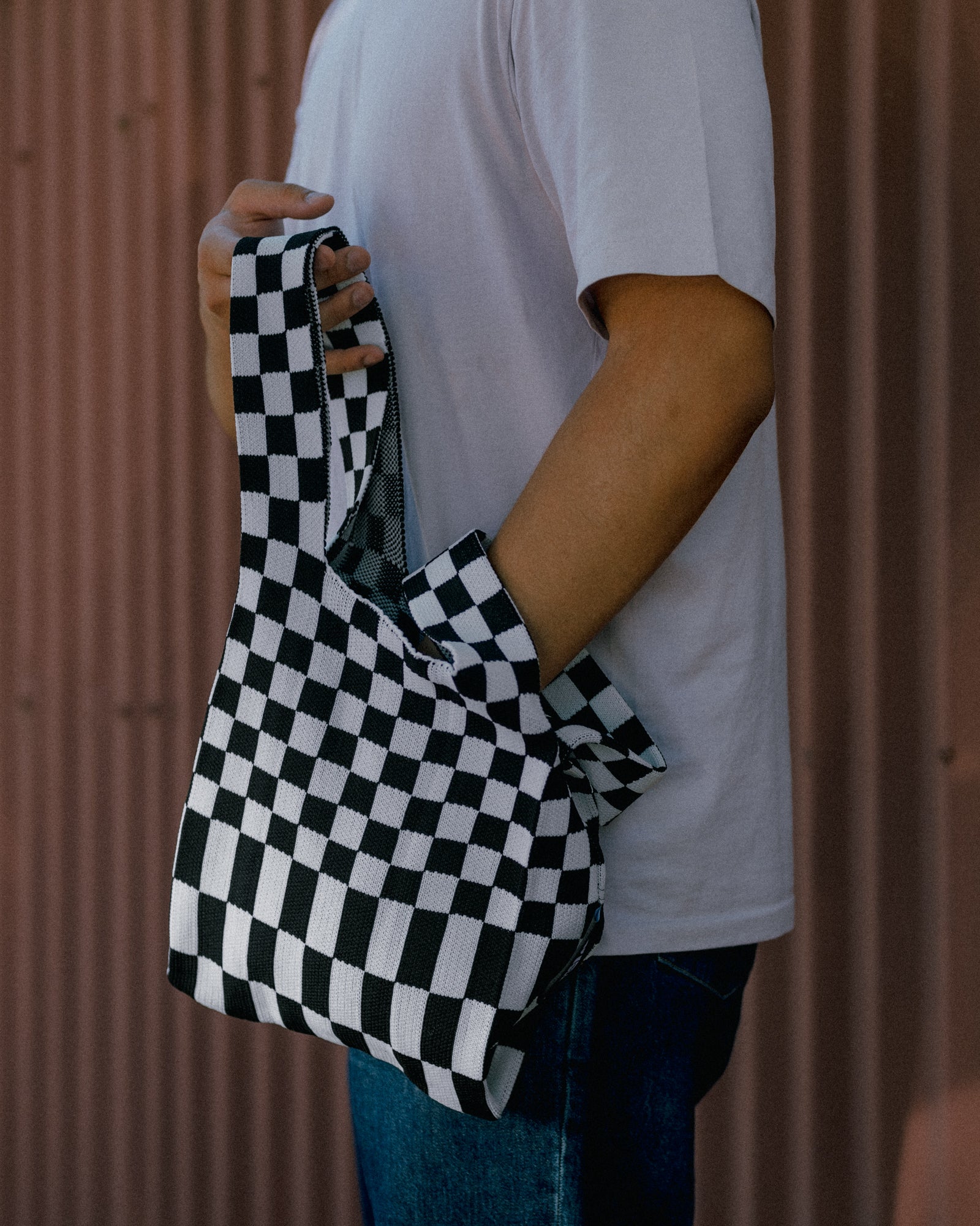 Black and hotsell white checkered handbag