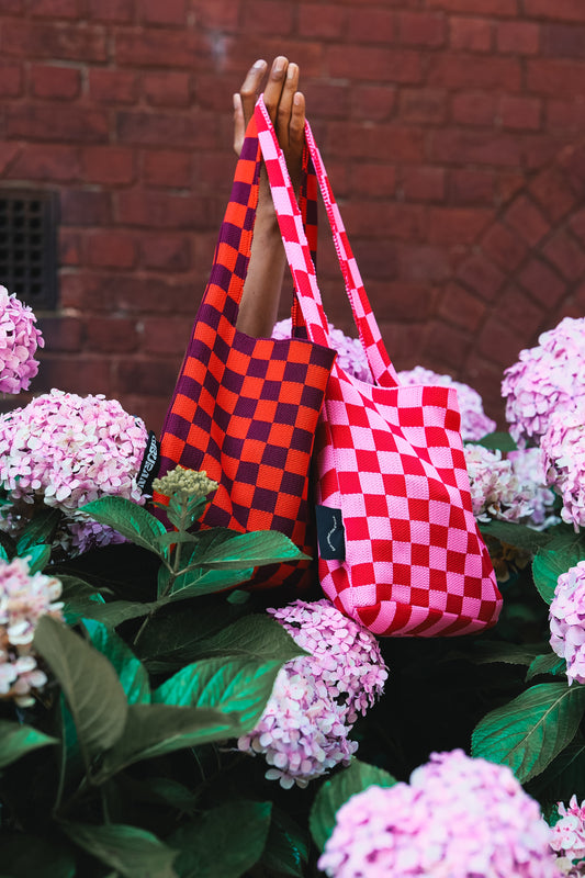 Liburan Medium Checkered Tote Bag